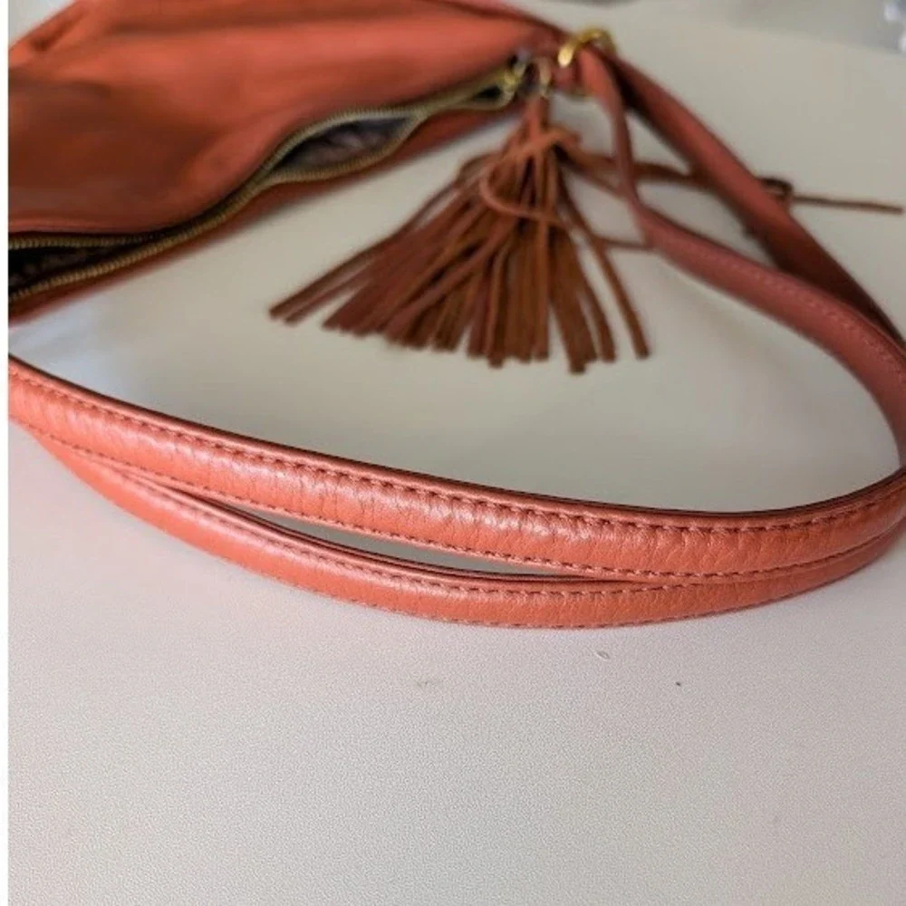 HOBO Merrin Convertible Backpack Shoulder Bag‎ Cinnamon Pebbled Leather Tassel